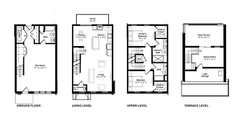 the floor plan of the different floor plans of a house